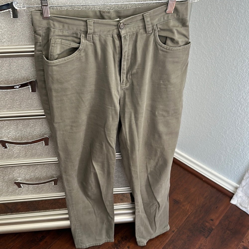 Size 6 trouser style army green jean pants